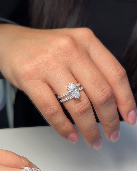 Marquise Cut Moissanite Wrap Ring