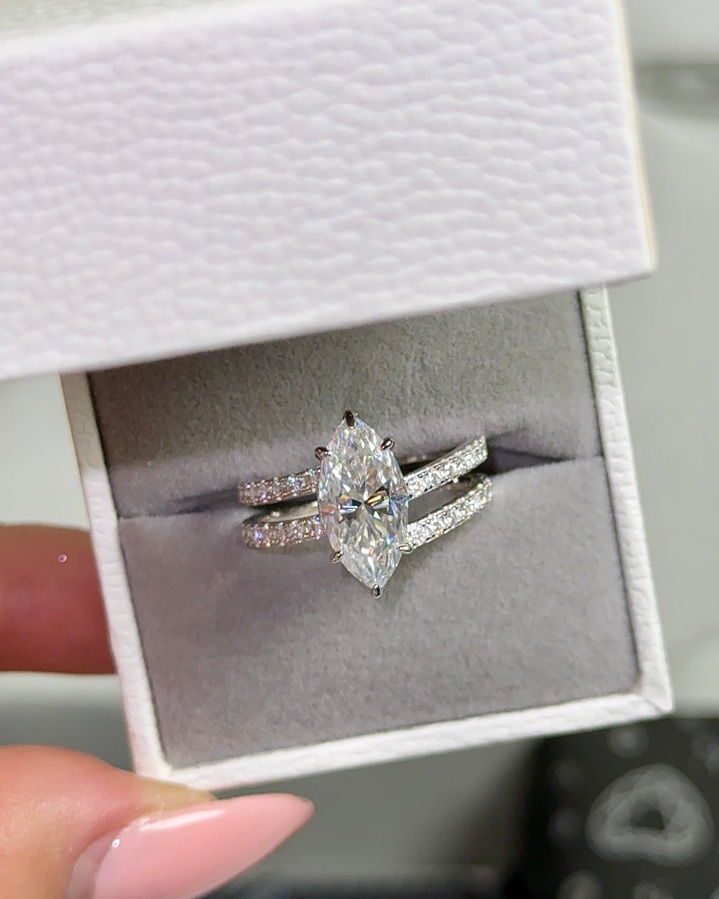 Marquise Cut Moissanite Wrap Ring