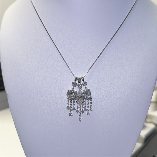 Marquise Cut Moissanite Dangling Pendant
