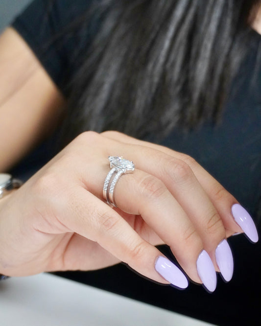 Marquise Cut Moissanite Wrap Ring