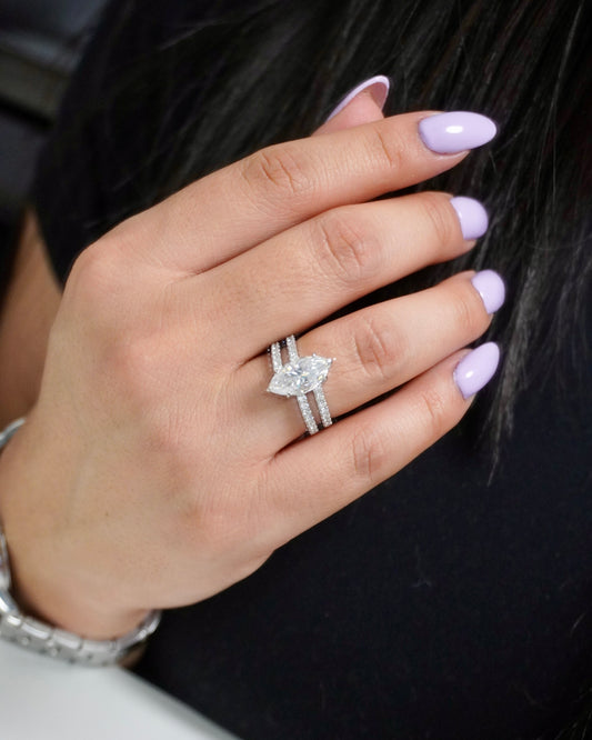 Marquise Cut Moissanite Wrap Ring